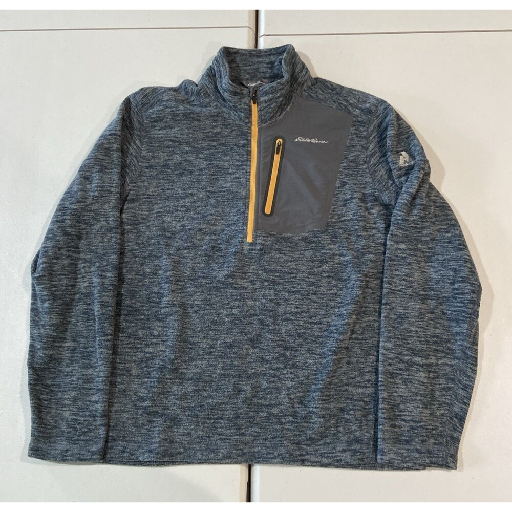 🏔️ Eddie Bauer First Ascent Fleece Pullover Mens M Grey 1/4 Zip Sweater Jacket